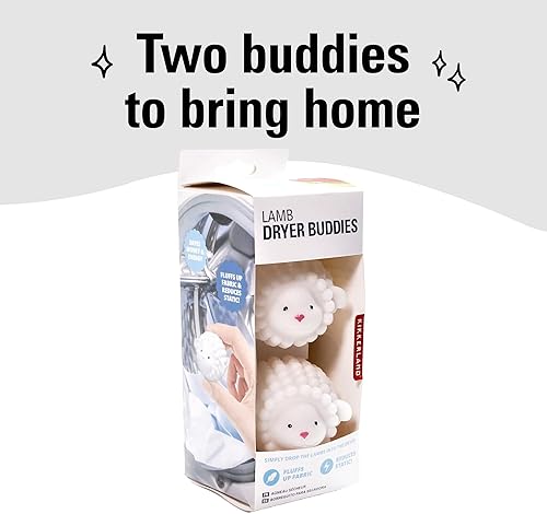 Miniatura 2 de Kikkerland Juego de dos secadores reutilizables para ropa sucia – Pelotas para secadora suavizantes de tela – Control estático, elimina arrugas,