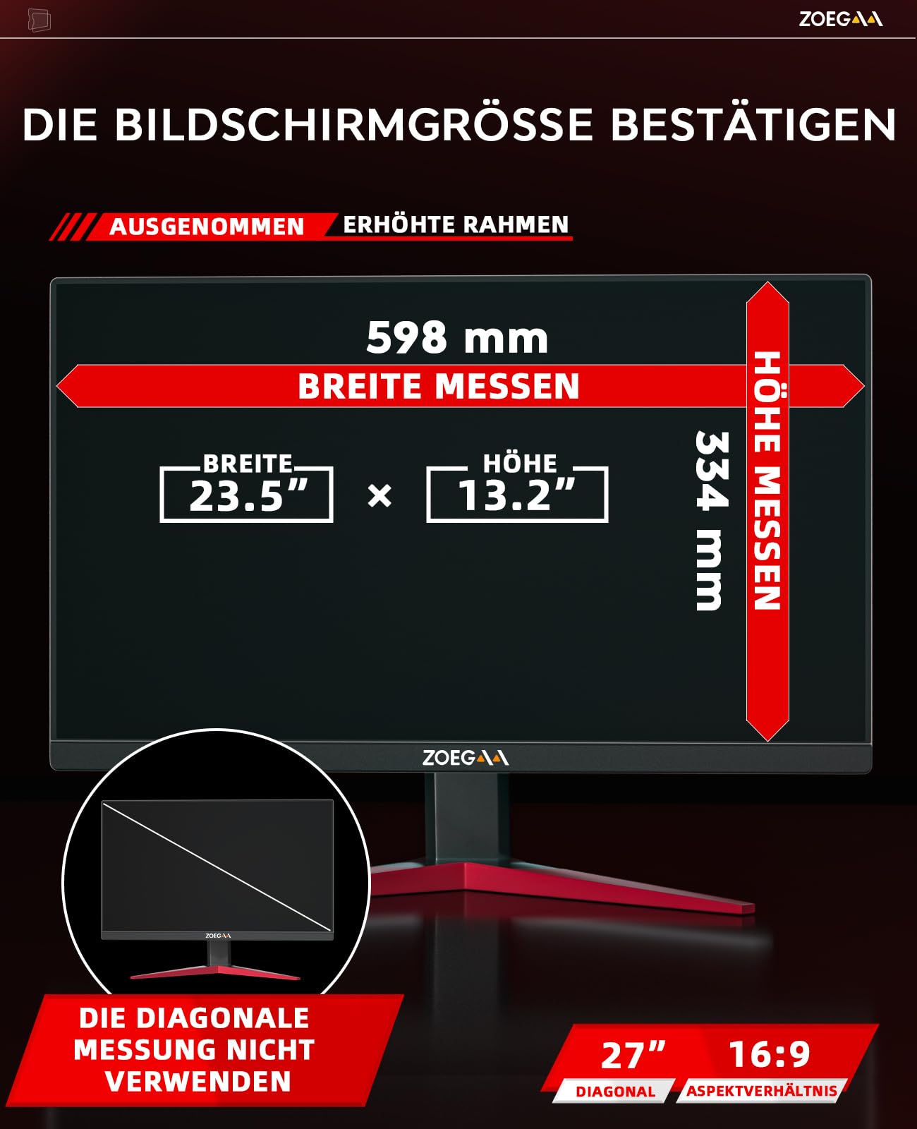 ZOEGAA 2 Stück Blickschutzfolie 27 Zoll Monitor 16:9 Entwickelt und Produziert Fabrik,Abnehmbar und Anti-Blaulicht Sichtschutzfolie 27 Zoll Monitor für HP Dell Acer Asus Samsung Lenovo