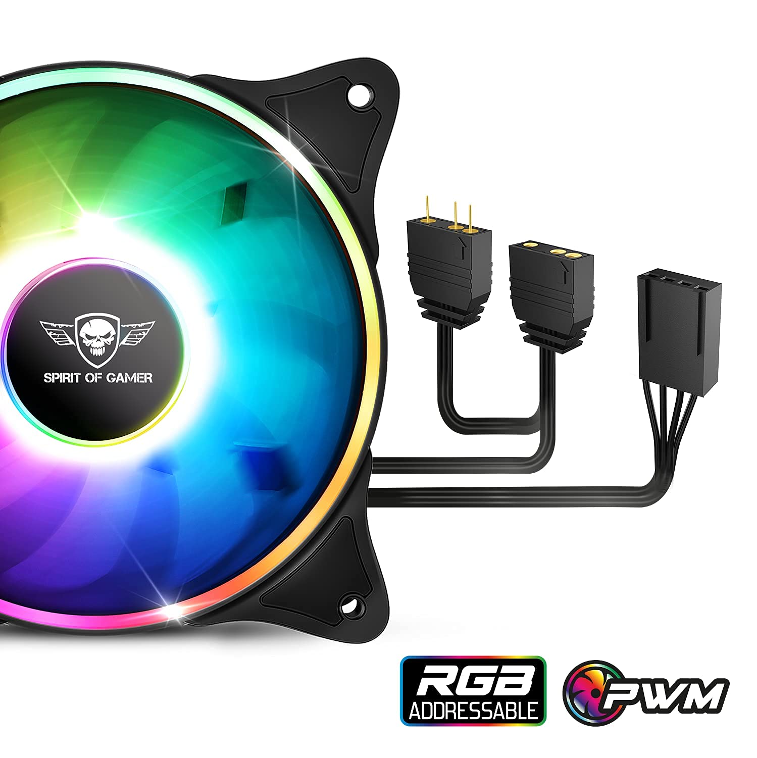 SPIRIT OF GAMER - AIRCOOLER 120 MM ARGB - Ventirad pour Processeurs Intel Et AMD – Rétro-Eclairage RGB Adressable 3 Pin / 5 Volts – Ventilateur PWM 120 mm – Radiateur aluminium