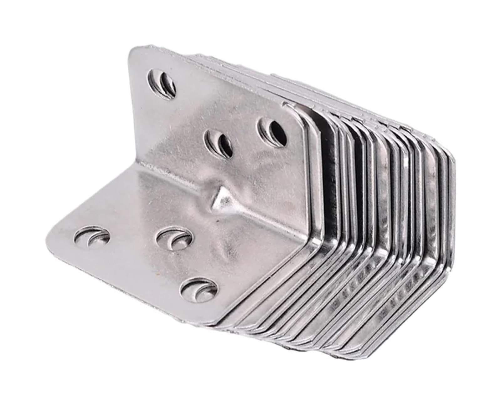 Angle Brackets, L Bracket Stainless Steel Corner Right Angle for Furniture Bedframe Cabinet(6holes-20pcs)