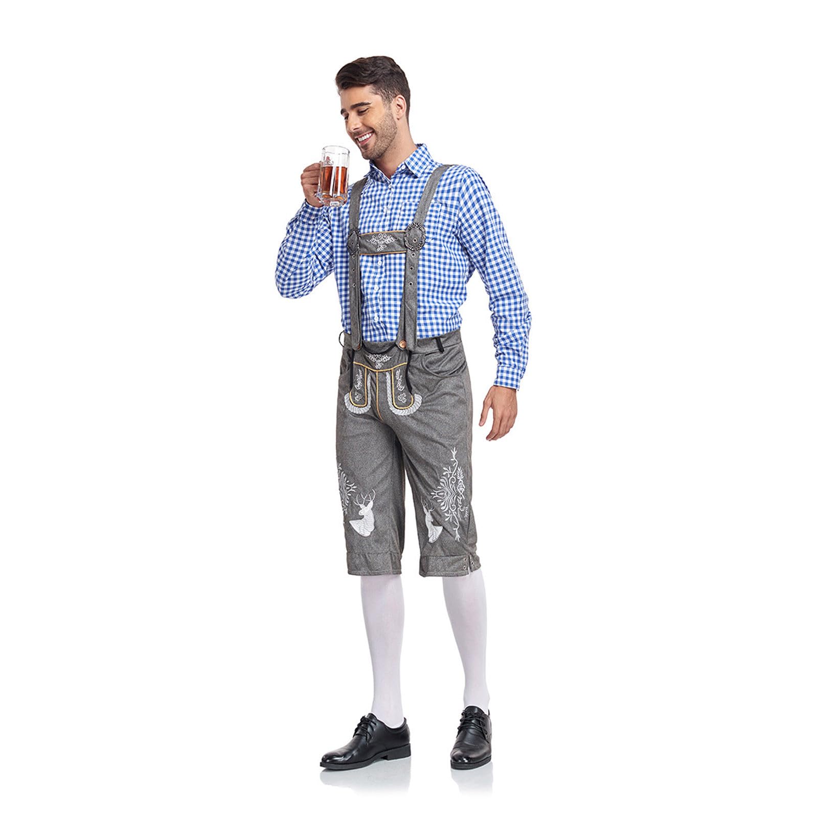 Lederhose Herren Trachtenlederhosen Für Herren Latzhose Tracht Damen Lederhose Kurz Trachtenhose Schwarz Oktoberfest Outfit Lang Trachten Trachtenhemd Weiß Trachtenschuhe Trachtenjacke M