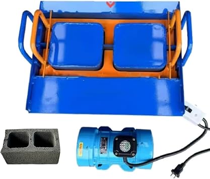 Electric Cement Block Making Machine, Hollow Brick Maker for Home Use, 45s Fast Forming, 200-220 Vibration Freq, 30 Bricks/H, Two-Hole Brick