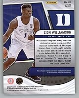 Vista 2 de 2022-23 Panini Chronicles Draft Picks Revolution Astro #82 Zion Williamson Duke Blue Devils Basketball Trading Card