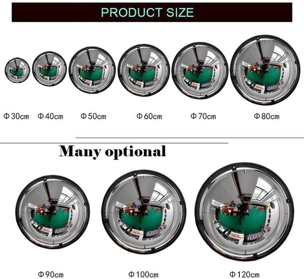 Convex Safety Mirror Traffic Mirror Outdoor Traffic Wide-Angle Lens,Convex Mirror,Panoramic Dome Convex Road Mirror, 360 Degree Viewing Angle,Acrylic Safety Mirror, and P,