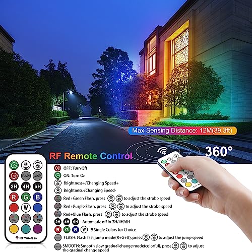 Cly Rgb Solar Landscape Lights With Remote, 4 In 1 Color Changing Solar Lights Outdoor Ip66 Waterproof, Dimmable, Single & Mix Color, Long Cable Solar Spotlights Outdoor Garden Yard Decor Light #TOP4