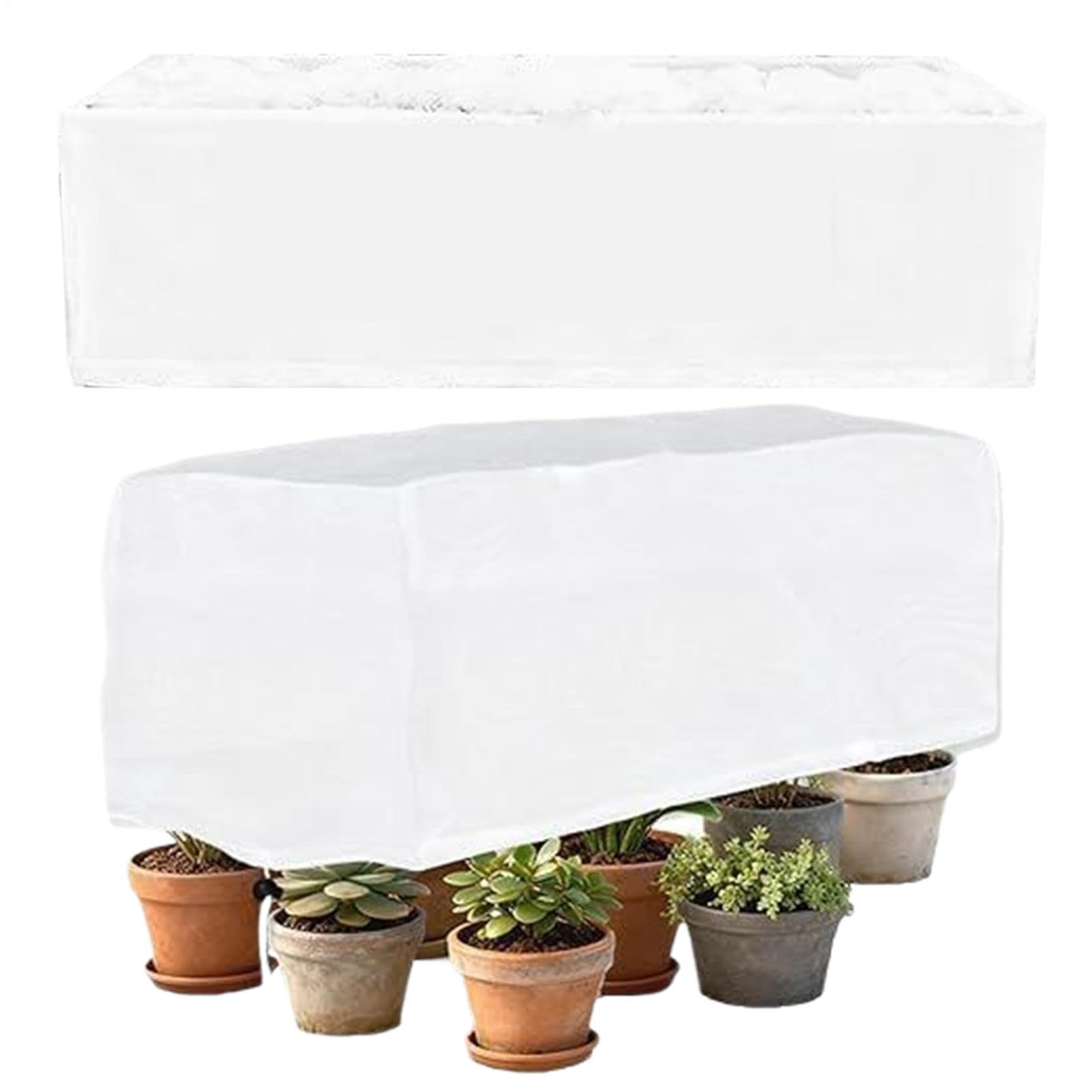 Copertura antigelo per piante, 2 pezzi, rettangolari | Protezione antigelo per aiuole da giardino, per serra, esterni, paesaggio invernale, terrazza, prato, posteriore