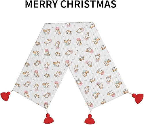 Vista 10 de Christmas Table Runner 60 Inches Long Fall Table Runner for Dining Table Christmas Decorations Coffe Table Runner with Tassels Kitchen & Table