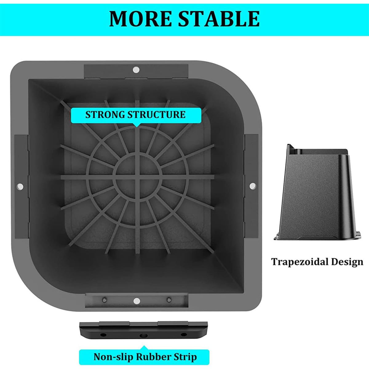 Elevadores de Cama de PP Negro 4 Piezas Base Antideslizante y Diseño Protector para Aumentar Altura de Muebles Sofá Cama Mesa