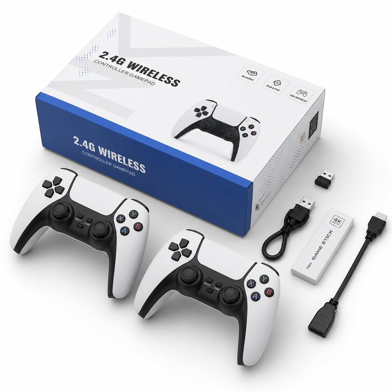 Console Retro Wireless 4K con 20.000+ Giochi Preinstallati，128G 40000Games | 9 Emulatori Integrati, 2 Controller Inclusi, Dongle HDMI Incluso, Versione 2026, Set Completo