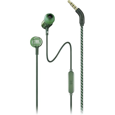 JBL LIVE100 by Harman in-Ear Headphones with in-Line Microphone and Remote (Green)