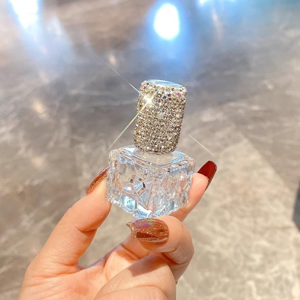 Pusta butelka perfum do wielokrotnego napełniania z kryształkami strasu, podróżna butelka z rozpylaczem na olejki eteryczne, stylowy i przenośny design, idealny dodatek podróżny do zapachów