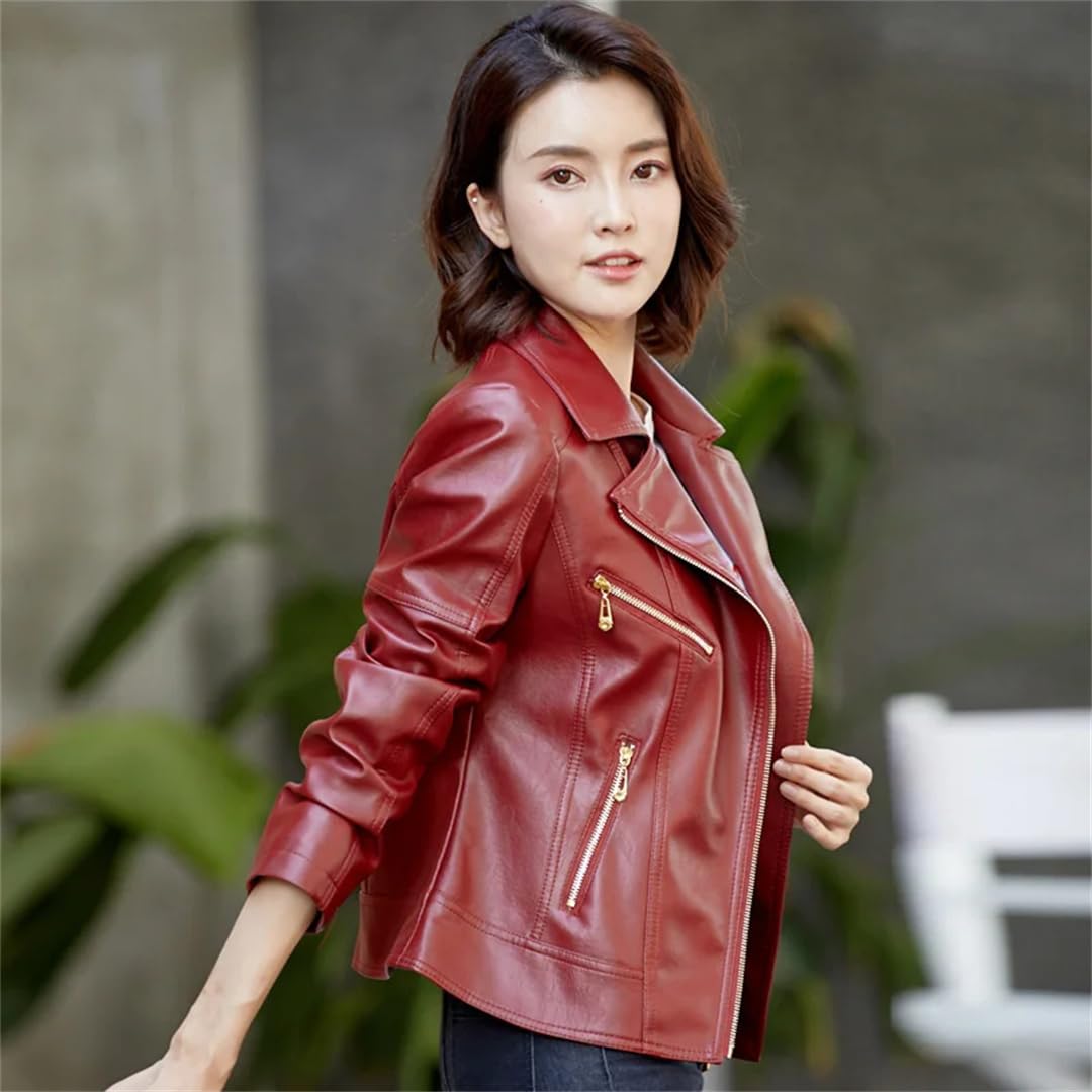 Capispalla donna primavera autunno inverno giacca in pelle moda blazer colletto allentato corto cappotto in pelle PU