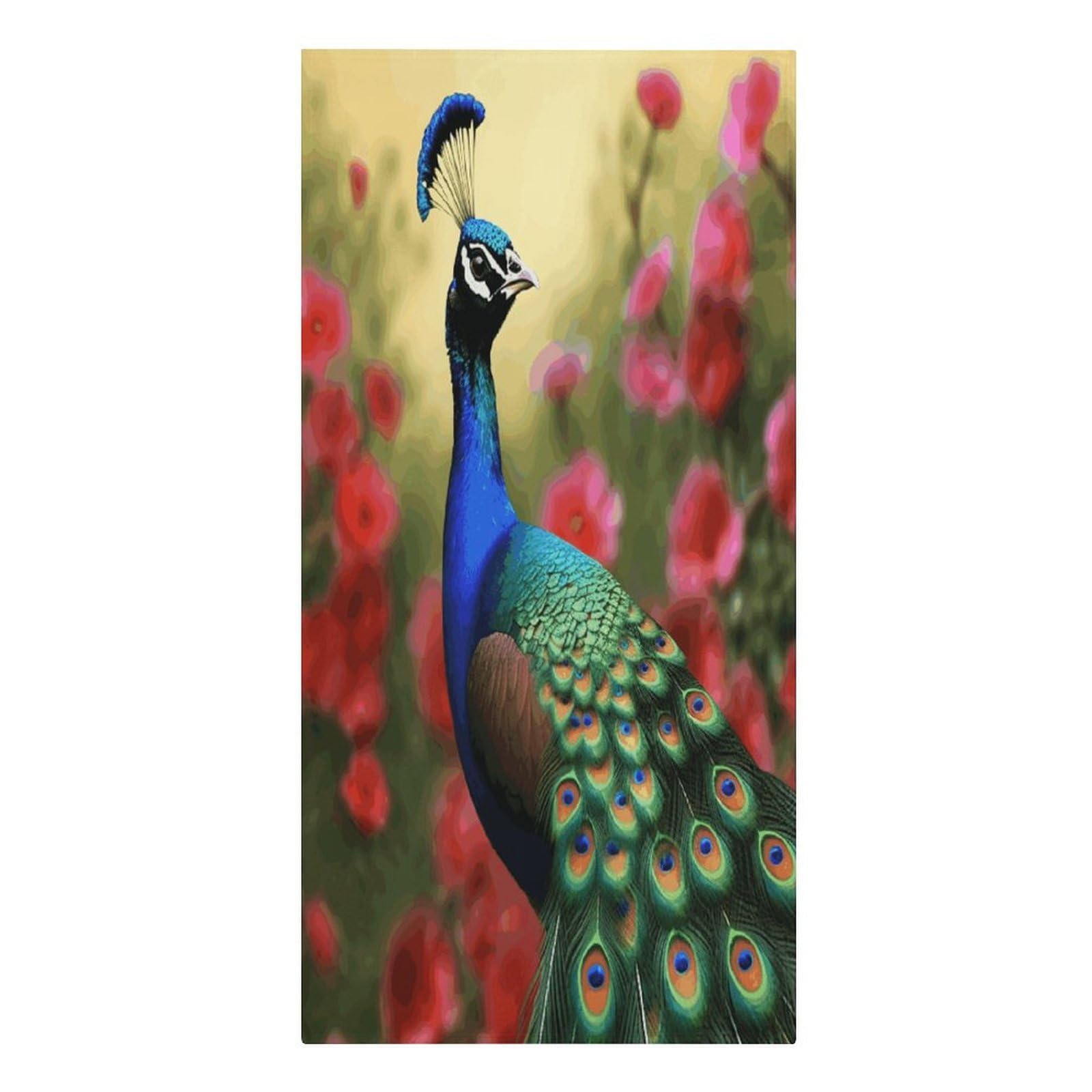 VstaDank Peacock Flowers Beach Towels 30"x61" Microfiber Super Absorbent Large Bath Towels Cozy Soft Swim Travel Towel Quick Dry Thin Pool Towel Beach Accessories for Outdoor Adult