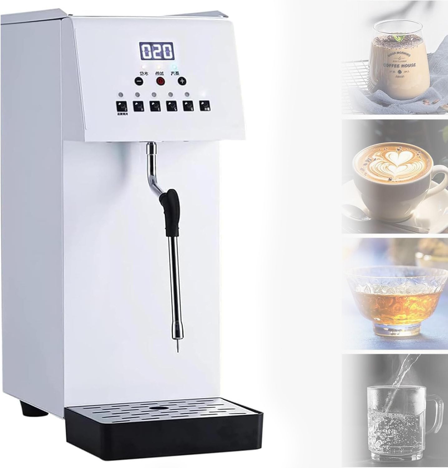 6L Commercial Steam Milk Frother, Automatic Milk Frother Machine, Electric Stainless Steel Milk Steamer, for Coffee, Milk, Milk Tea