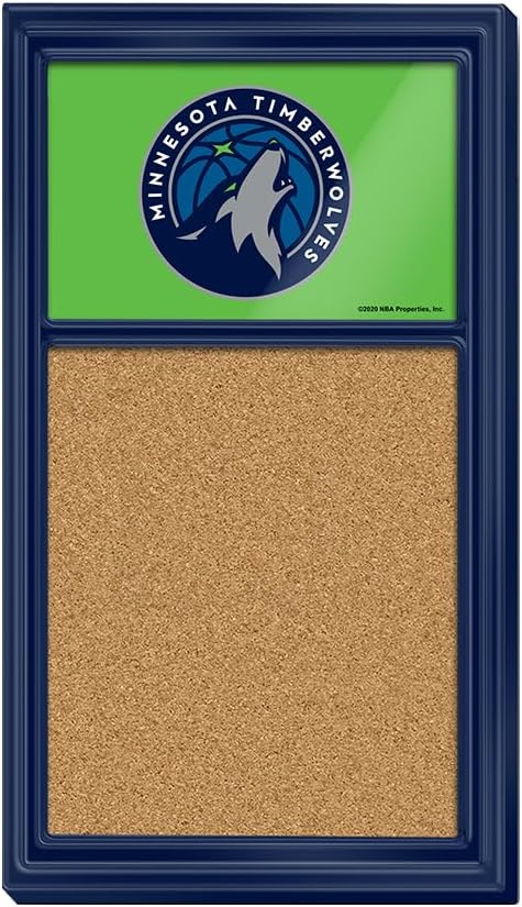 The Fan-Brand NBA Minnesota Timberwolves: Cork Note Board- Sports Decor for Home, Game Room, Fan Cave & Garage - USA Made