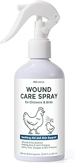 Wound Spray for Chickens and Birds, Poultry Care Spray for Pecking Sores, Bumblefoot, Vent Prolapse, Cuts, Burns & Skin Irritations, Safe for Egg-Laying Hens, Natural Herbal Formula, 8.45 Fl Oz