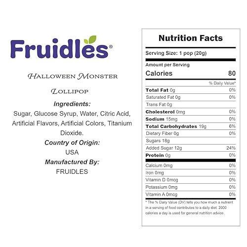 Miniatura 9 de Fruidles Piruleta de monstruo de Halloween, dulces de monstruo variedad, ideal para rellenos de bolsas de golosinas de Halloween, envueltas