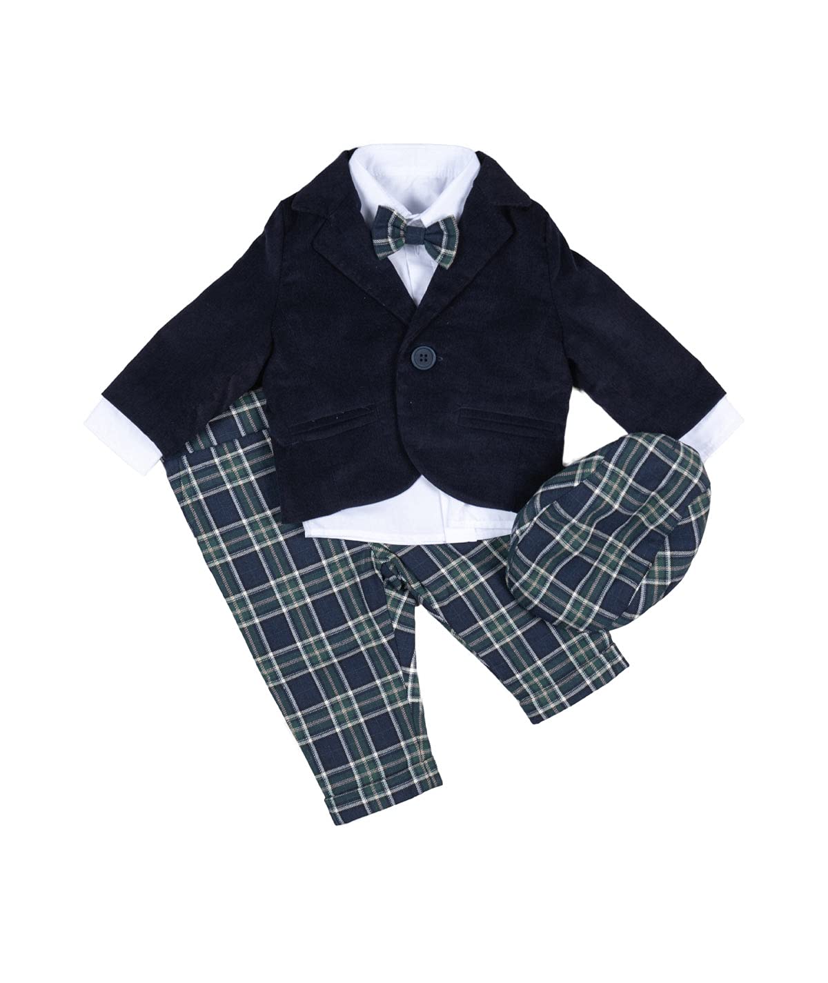 Traje de bautizo para bebé, niño, traje de bautizo para niño, Azul - Verde, 3 mes
