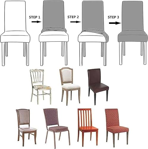 Miniatura 8 de Velvet Large Chair Covers, Stretch Soft High Back Chair Covers, Chair Protector Seat Slipcover for Dining Room Kitchen Decor (Set of 6,Black)