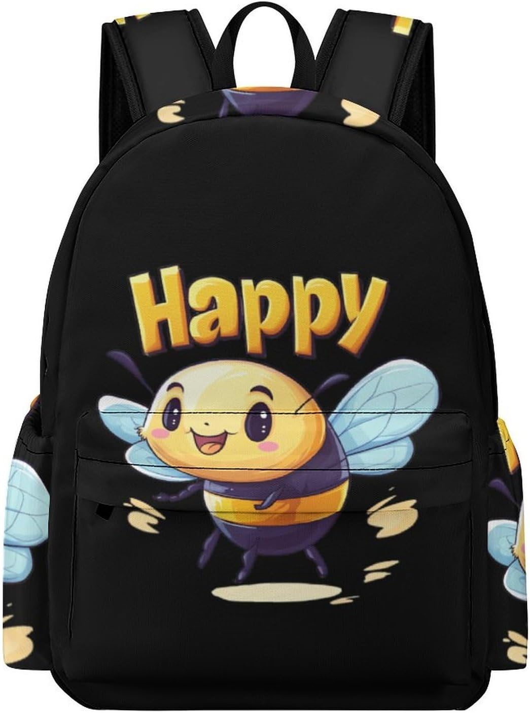 Bee Happy Travel Backpack for Women Men Summer Hiking Shoulder Bag Casual Daypack