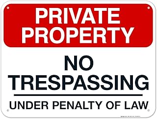 No Trespassing Under Penalty of Law Sign, 18x24 Inches, 55 mil Thick HDPS (high Density polystyrene), Made in USA