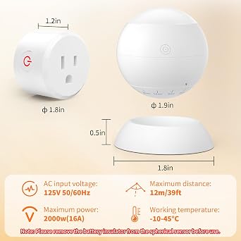 Motion Sensor Light Switch with Built-in Timer Settings, PIR Motion Sensor Plug with 3 Adjustable Ranges, Auto On/Off, Ideal for Garage, Closet, Storage Room, Works with All Light Bulbs,2Pcs