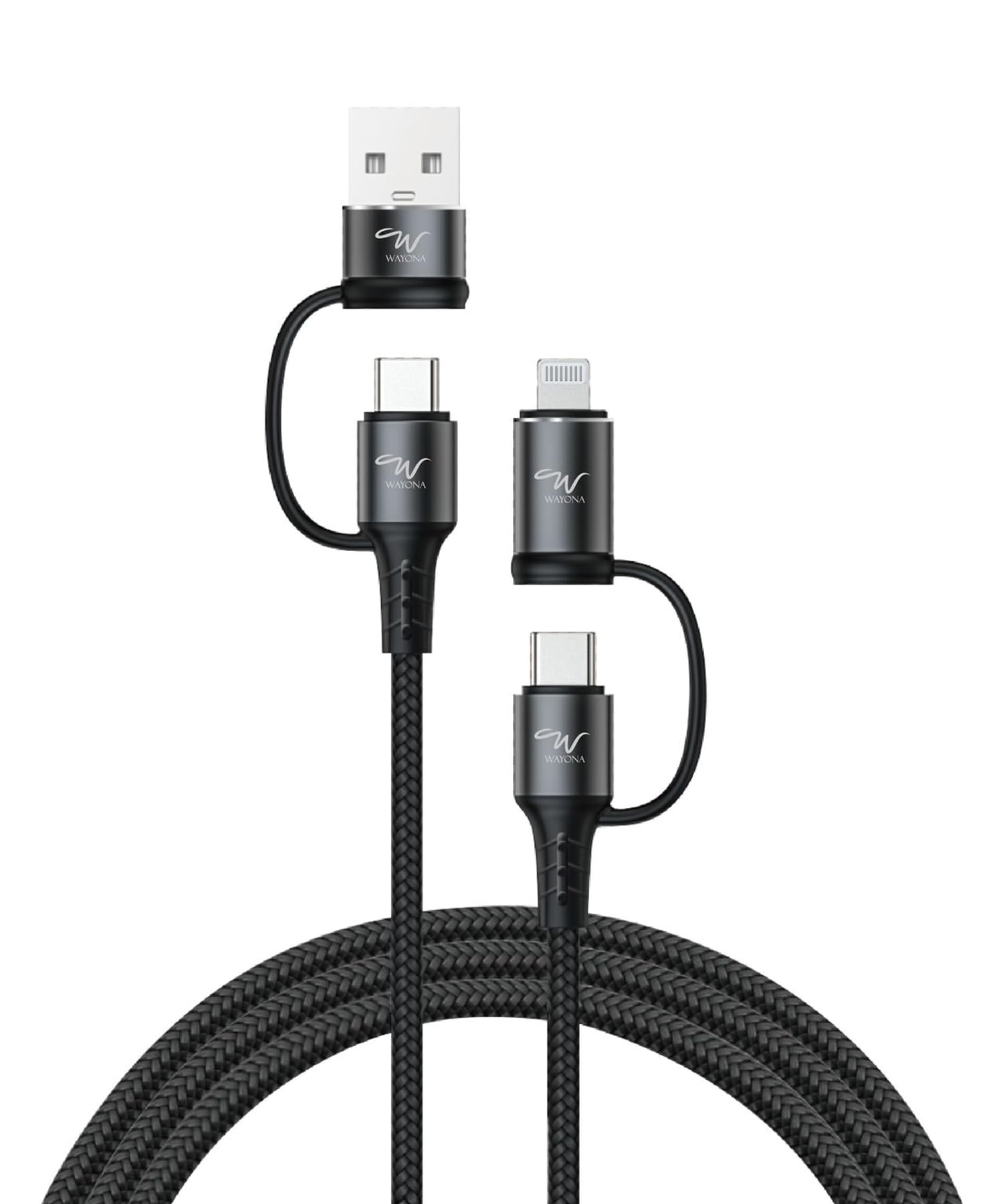 See full amazon price history chart for Wayona 65W 4in1 USB to Lighting,Type C, Type C to Lighting & Type C to Type C 480Mbps Fast Charging Nylon Braided Data Cable Compatible with iPhone 15,14,13, Samsung S24,Oneplus,Macbook (1.5M,Black) Wayona 65W 4in1 USB to Lighting,Type C, Type C to Lighting & Type C to Type C 480Mbps Fast Charging Nylon Braided Data Cable Compatible with iPhone 15,14,13, Samsung S24,Oneplus,Macbook (1.5M,Black) (B0CCGC8R7T) Amazon Price History, Amazon Price Tracker