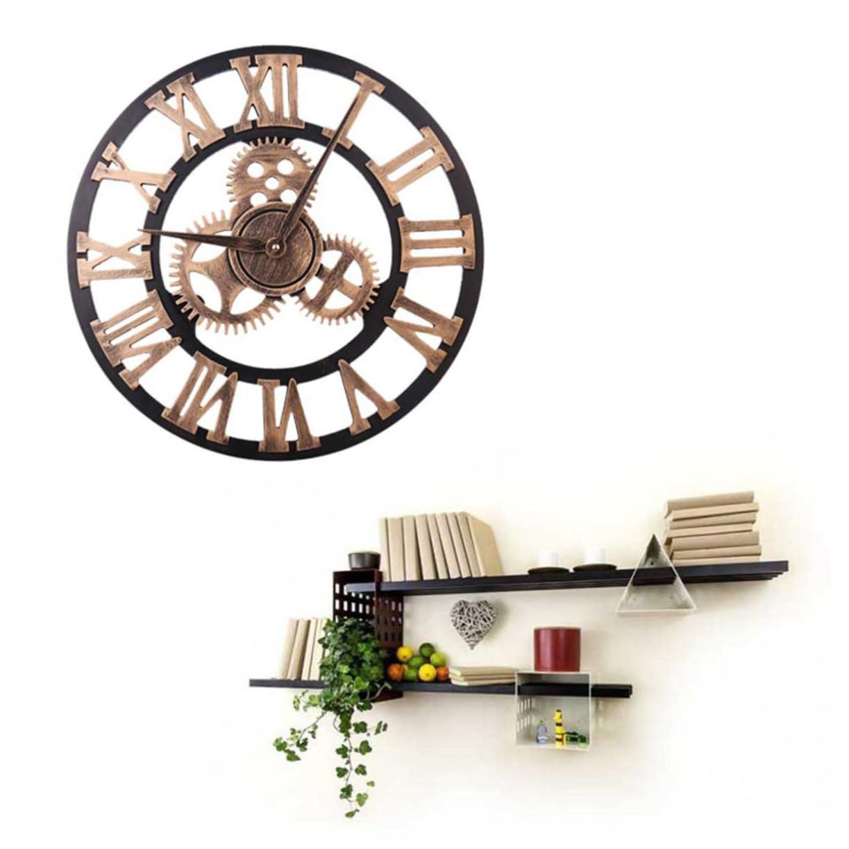 Horloge murale vintage en bois Cabilock aux finitions soignées