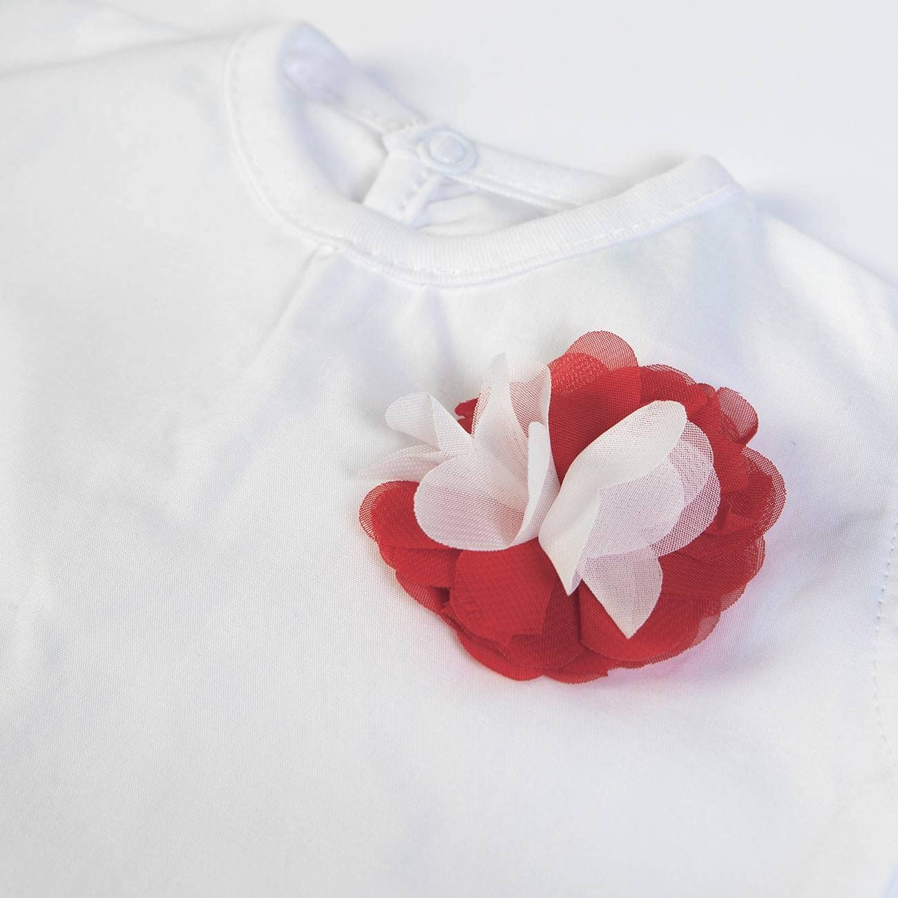 Nene Conjunto a juego para niña recién nacida de verano 3-36 meses camiseta camiseta de camiseta de tul y falda de algodón orgánico blanco azul flor rojo