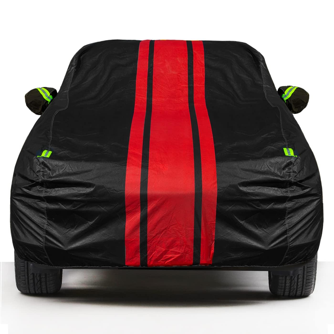 QUYDDC High Density Aluminum Film Full Car Cover,Sunscreen Waterproof UV Prevention Snowproof Wind and Windproof,Suitable for Indoor Outdoor,for SUV (201" to 211") -No Rearview Mirror Bag G13