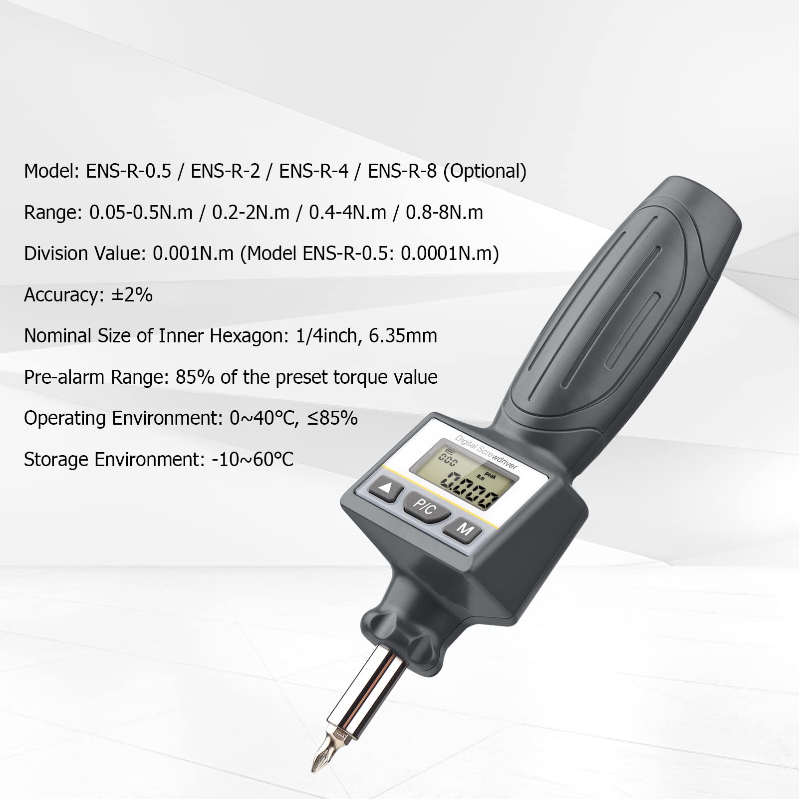 Cyfrowy zestaw śrubokrętów dynamometrycznych 3 cm wyświetlacz LCD odwracalny klucz dynamometryczny przechowywanie danych w trybie szczytowym z 10 bitami futerał do przenoszenia dla elektryków