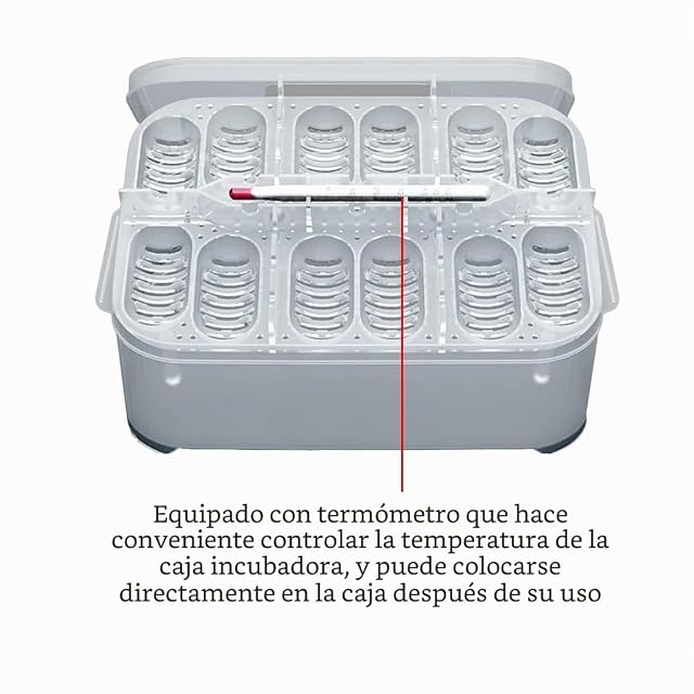 Foto 6 de 8 de LIDCOM Caja de Incubadora de Huevos con 12 Compartimentos - Bandeja para Incubación de Reptiles y Cría