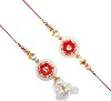 Lumba Rakhi For Brother & Bhabhi Set Bhaiya Bhabhi Rakhi Thread Jodi Kundan Combo Rakhi