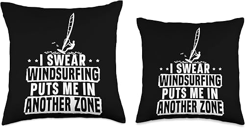 Miniatura 3 de Surfer Windsurfer Windsurf Apparel Windsurfing Surfing Board Water Sports Throw Pillow 16x16 Multicolor