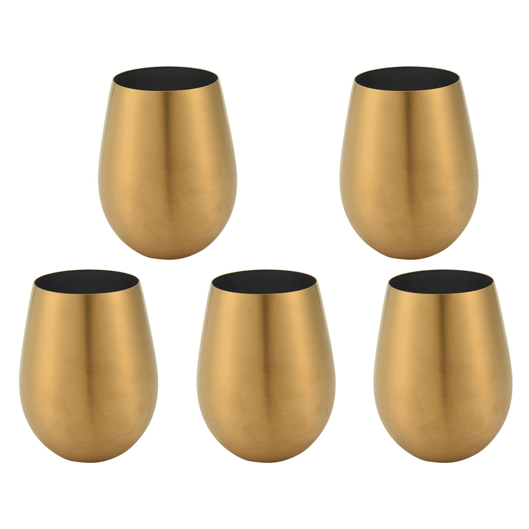 Aundhegrtt 5X 500Ml Beer Wine Cup Beer Tumbler Cocktail Juice Milk Cup Metal Drinking Mug Gold