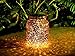 Voona 2-Pack Solar Bronze Mercury Glass Jar Outdoor Lights for Hanging and Ground Use Pathway Table Garden Decorations Outdoor Decor (Bronze)