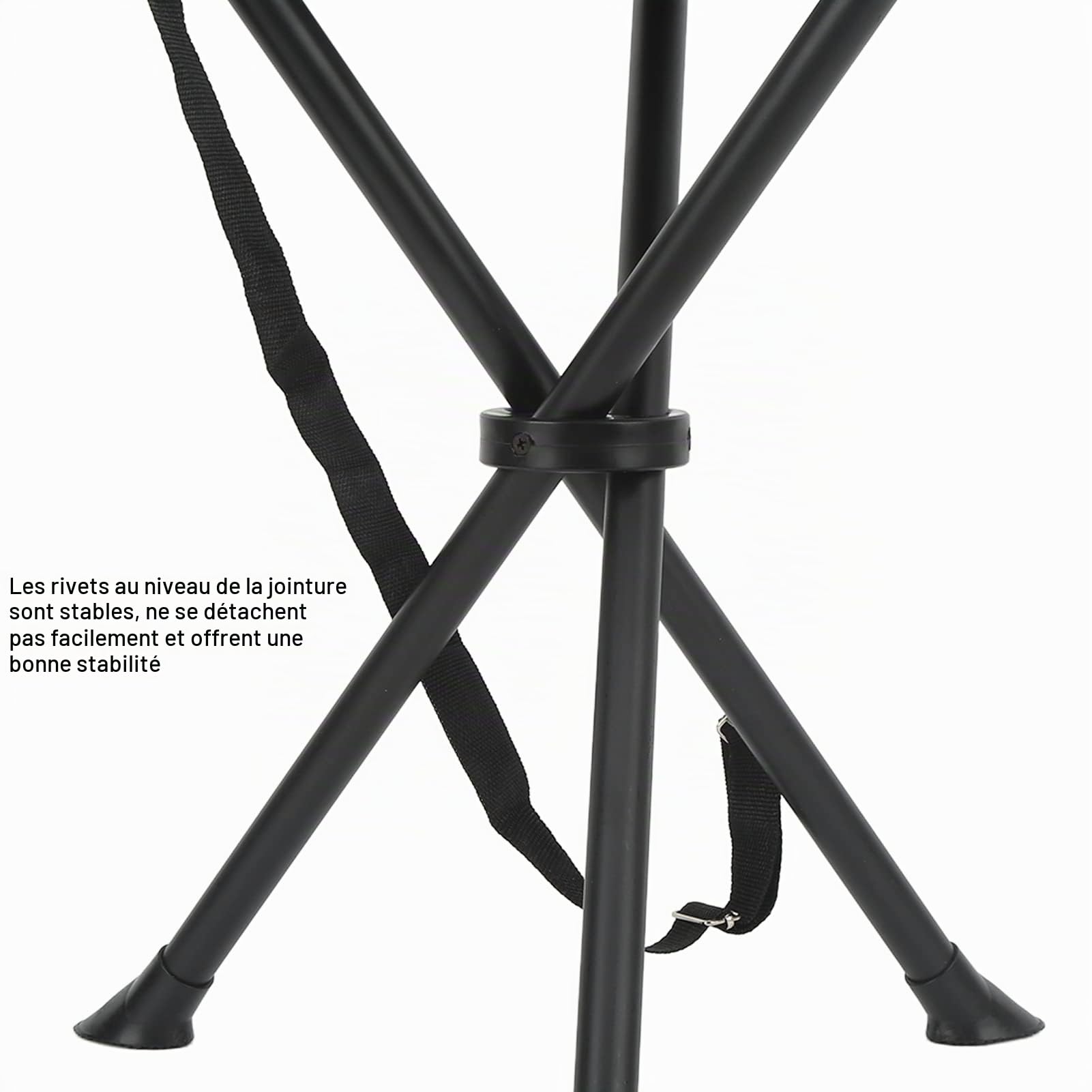 Tabouret Trépied Pliant, Résistant à la de 200KG, Antidérapant, Bonne stabilité, Chaise Pliable Portable pour la Pêche en Plein Air, Le Camping, Les Pique-niques
