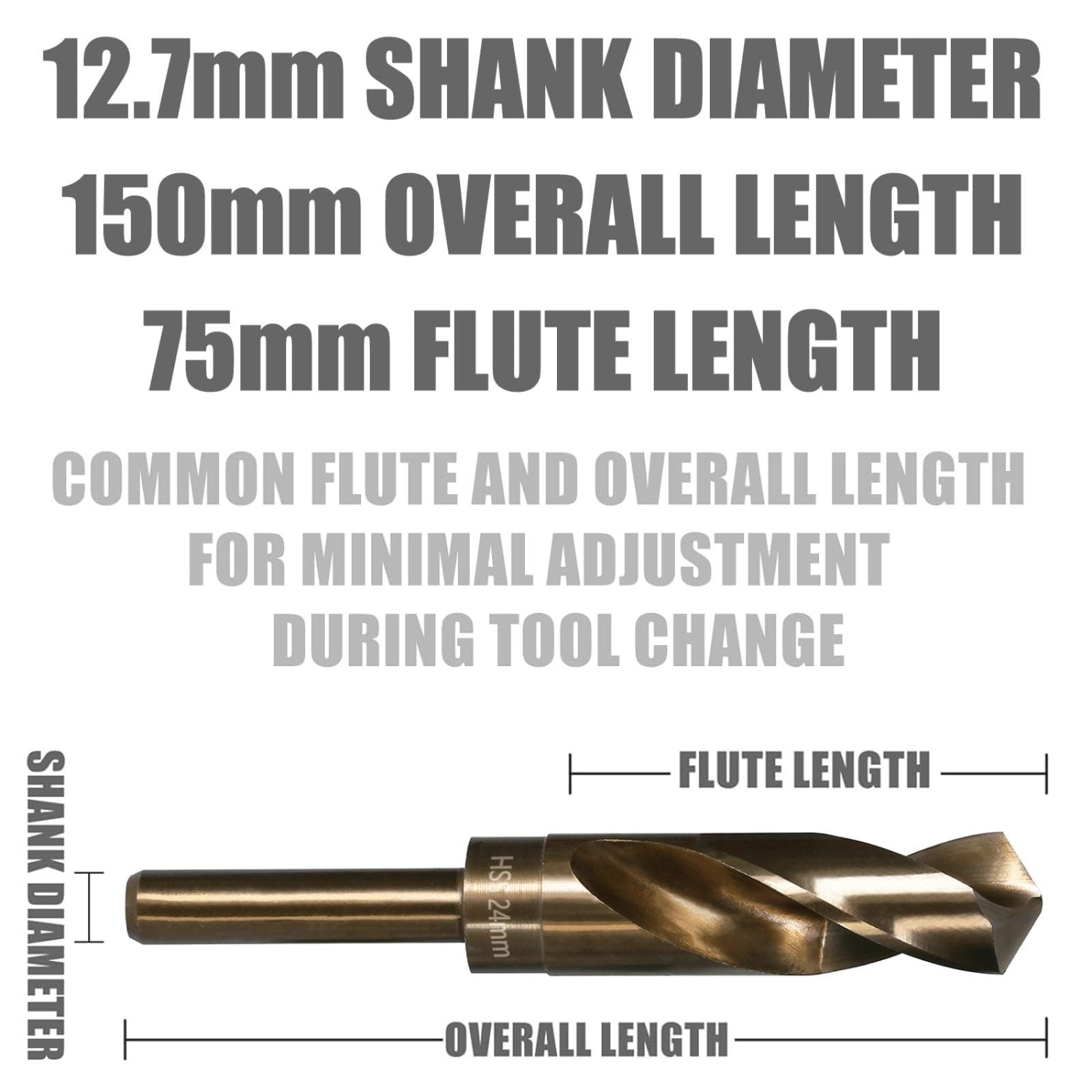 13-35mm 12.7mm gambo tondo ridotto 1/2'' punte da trapano cobalto Hss sega a tazza legno ferro acciaio inossidabile alluminio (19mm)