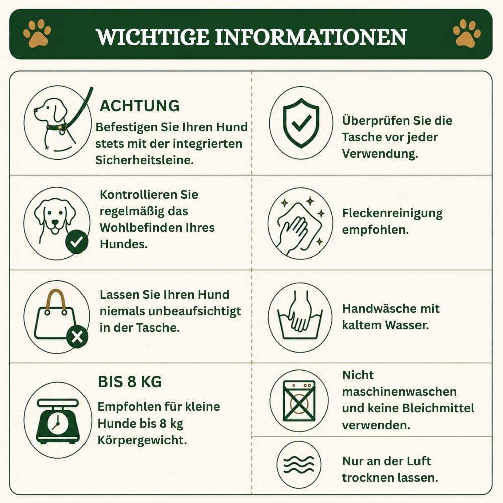 Jane Hundetasche Grün – Stilvolle Hundetransportbox für kleine Hunde bis 8 kg, Faltbare Transportbox Hund fürs Auto, Reisen & Alltag