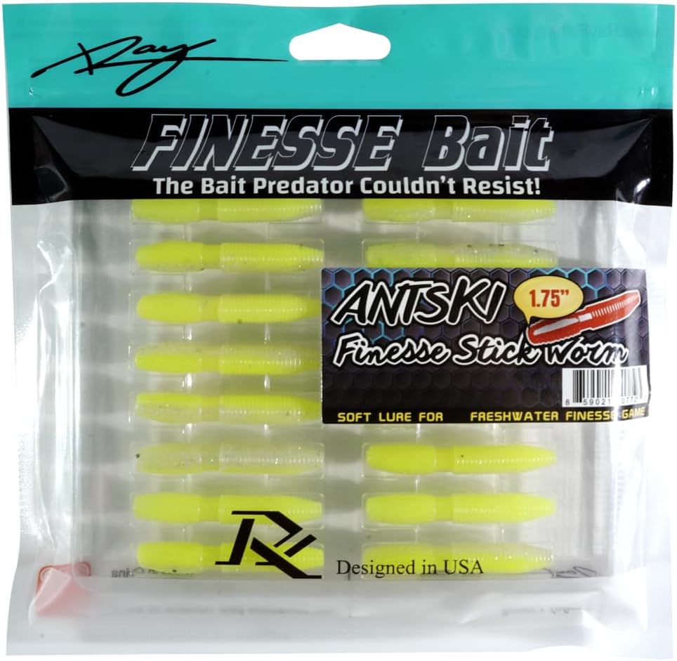 Ray Mini Stick Bait 16pc/Pack 1.75 Inch Fishing Lures Design for Bass, Trout, Panfish, Perch, Crappie, Must-Have Fishing Bait.