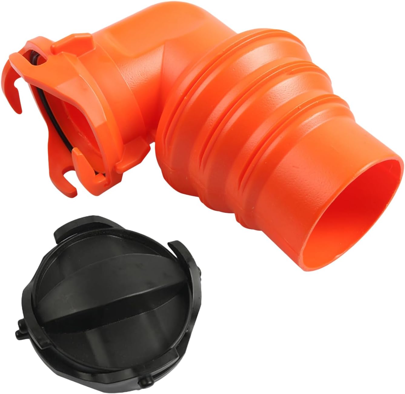 RV Sewer Hose Fitting,90 Degree Leak-Proof Connector - Leak-Proof Sewer Hose Fitting Elbow with 2 Lids,for Camper Drainage Plumbing Wastewater Sewage Odor Tight Connection