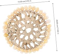Vista 5 de Garneck Antideslizante 4 piezas Mesa de comedor Natural Shell Ronda Coaster Ocean Theme Coaster
