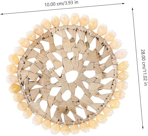 Miniatura 5 de Garneck Antideslizante 4 piezas Mesa de comedor Natural Shell Ronda Coaster Ocean Theme Coaster