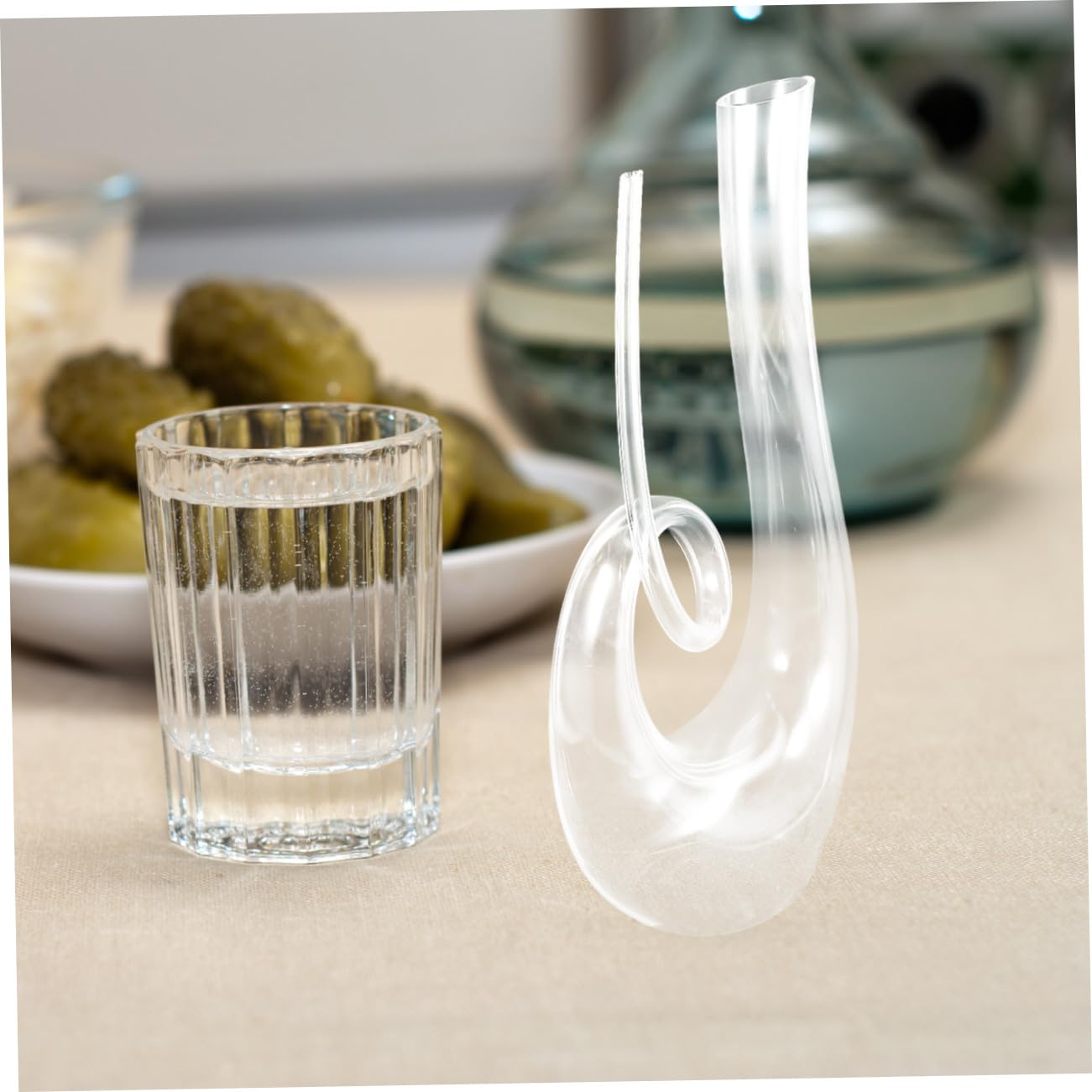 Decanter per Vino in Cristallo Trasparente 1300Ml Caraffa per Vino Rosso Aeratore Integrato Accessorio per Servire Bevande in Casa Ristorante e Bar