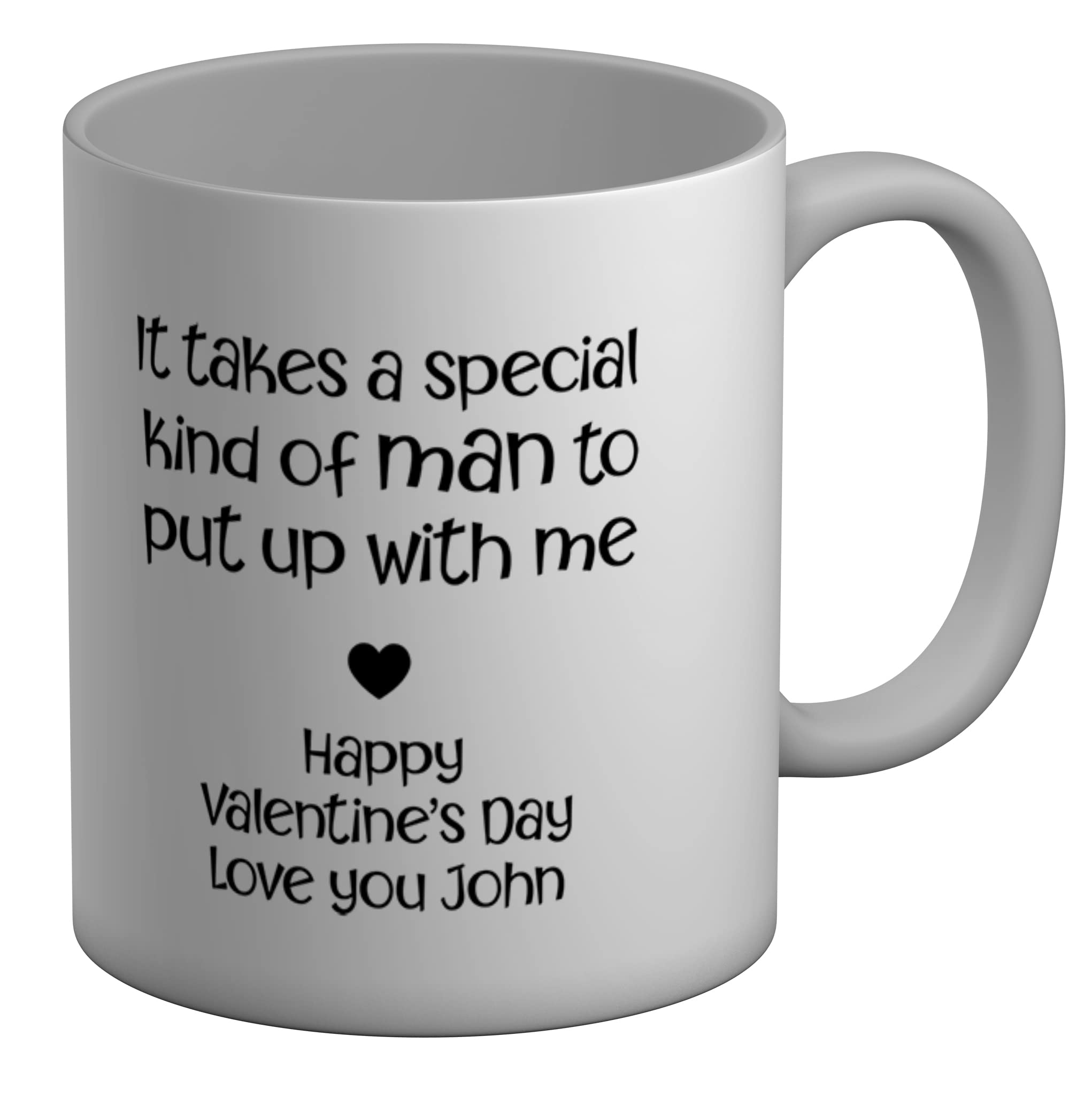 Shopagift Personalised It Takes A Special Kind of Man to Put Up with Me Happy Valentine's Day Love You White 11oz Large Mug Cup