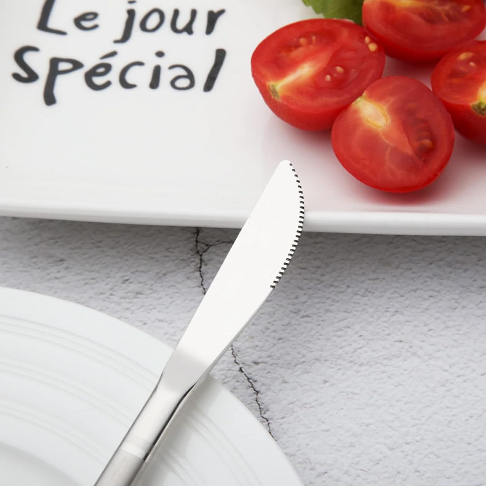 VANRA Set di 6 piccoli coltelli da dessert in acciaio inox per bambini, per antipasti, frutta, snack, servire, mini posate da 14,5 cm