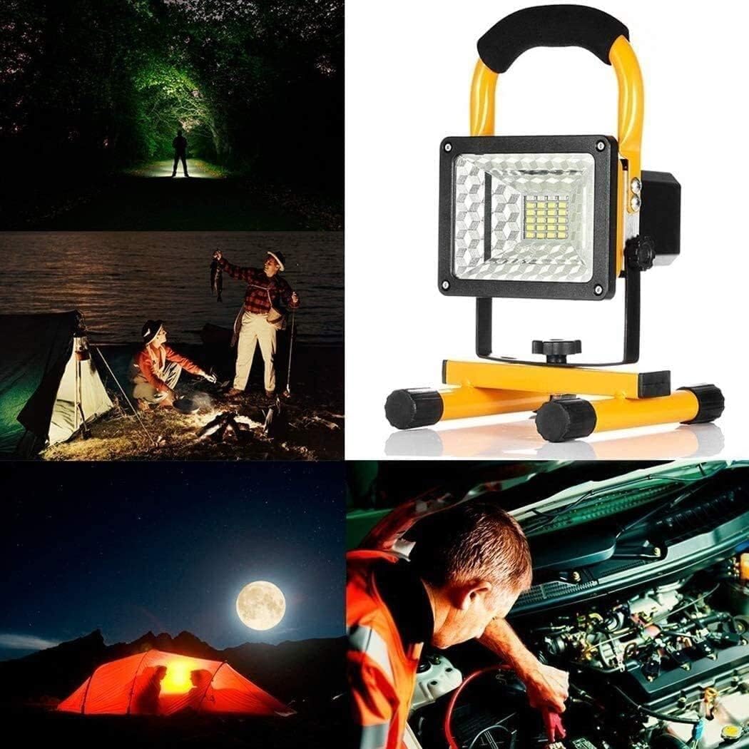 LED Work Light 200W Rechargeable LED Work Lights | IP65 Waterproof Outdoor Floodlight with 2 USB Ports | for Workshop, Building, Garage