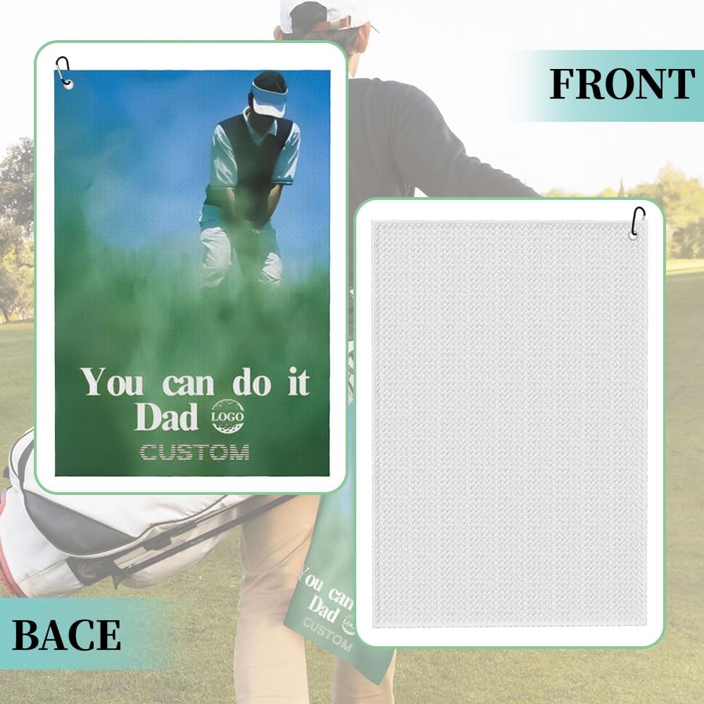 Personalized Golf Towel, Custom Golf Towels, 16.1" X 24"Customized Golf Towel for Men and Women,Durable Quality Absorbent Quick Dry,Photo/Picture/Text/Name/Logo Printed. - Image 4