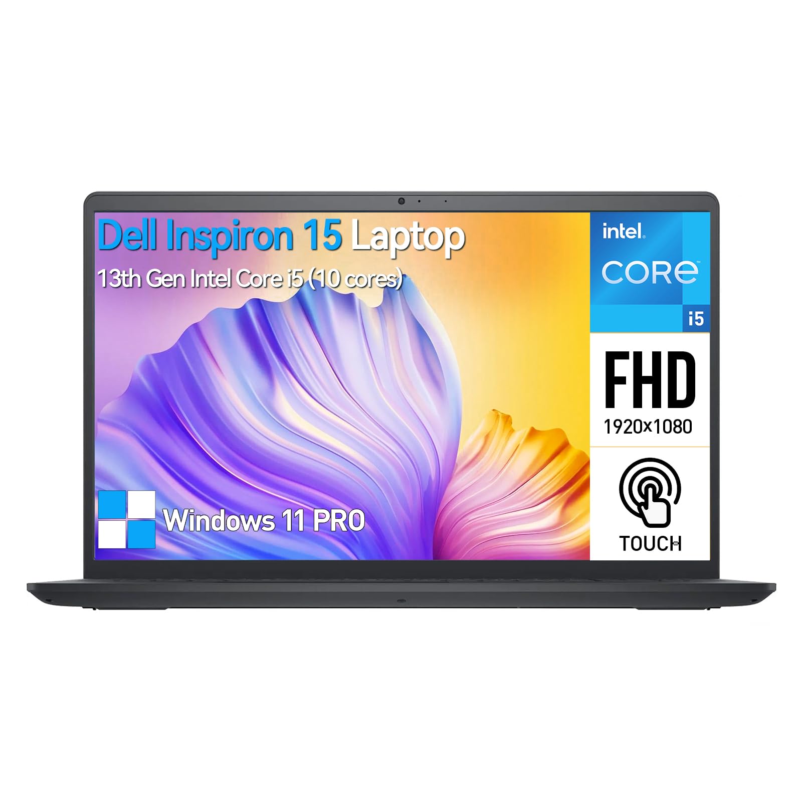 Dell Inspiron 15 3000 Touchscreen Laptop Computer, 15.6" FHD IPS Touch Screen Business Laptop PC, 13th Gen Intel Core i5 (10-Cores), Windows 11 Pro |