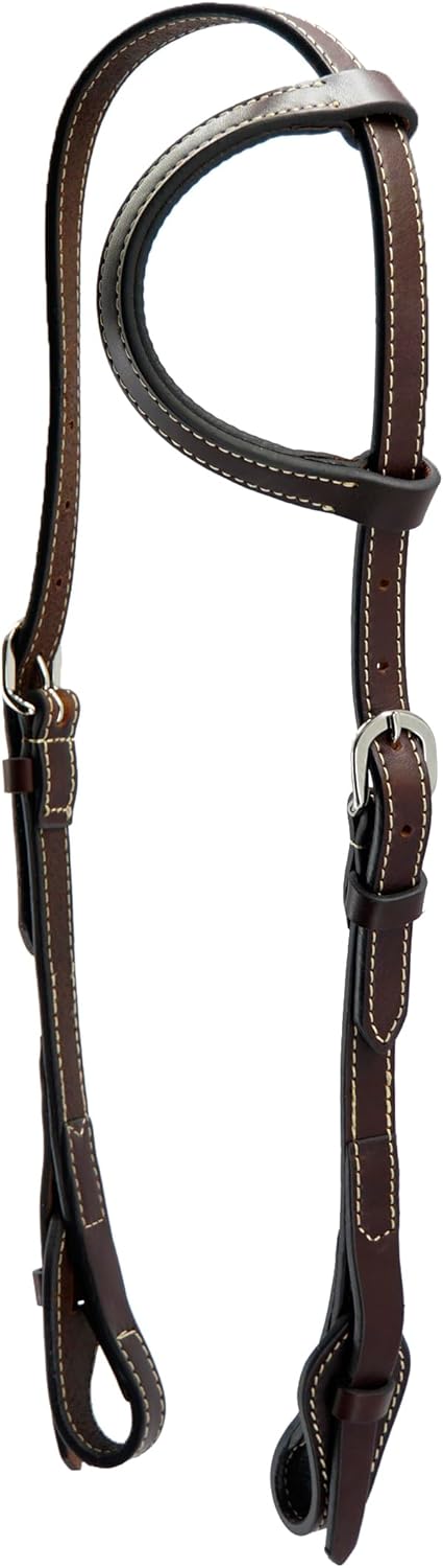 Jeereal Western Working Tack Quick Change Browband Headstall Adjustable Bridle for Ranch Riding, Training & Shows - Premium Oiled Harness Leather